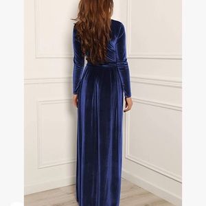 Velvet Navy Blue Dress